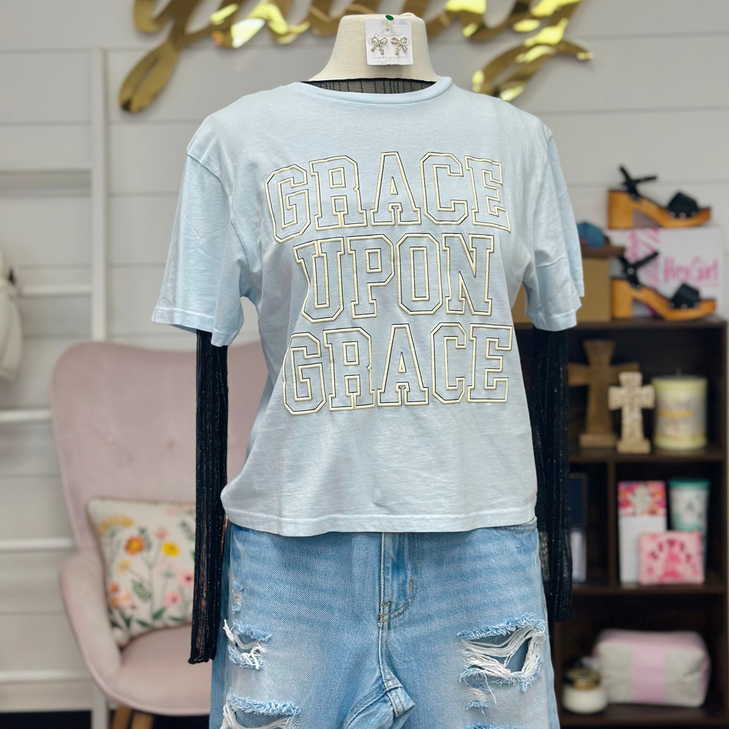 Grace Upon Grace Light Blue Tee