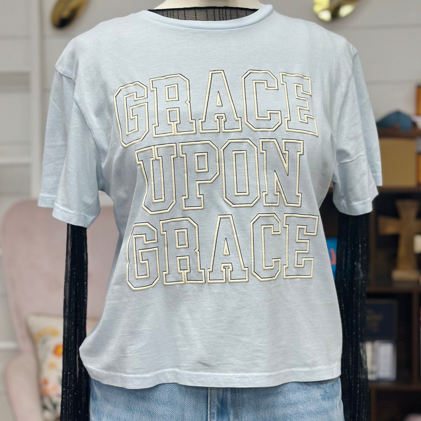 Grace Upon Grace Light Blue Tee