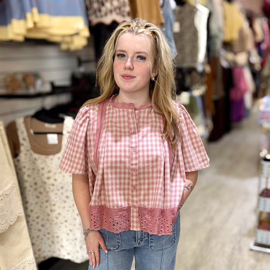 Lace N Mauve Top