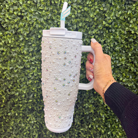 Simply Southern 40oz Pearl & Rhinestone Tumbler