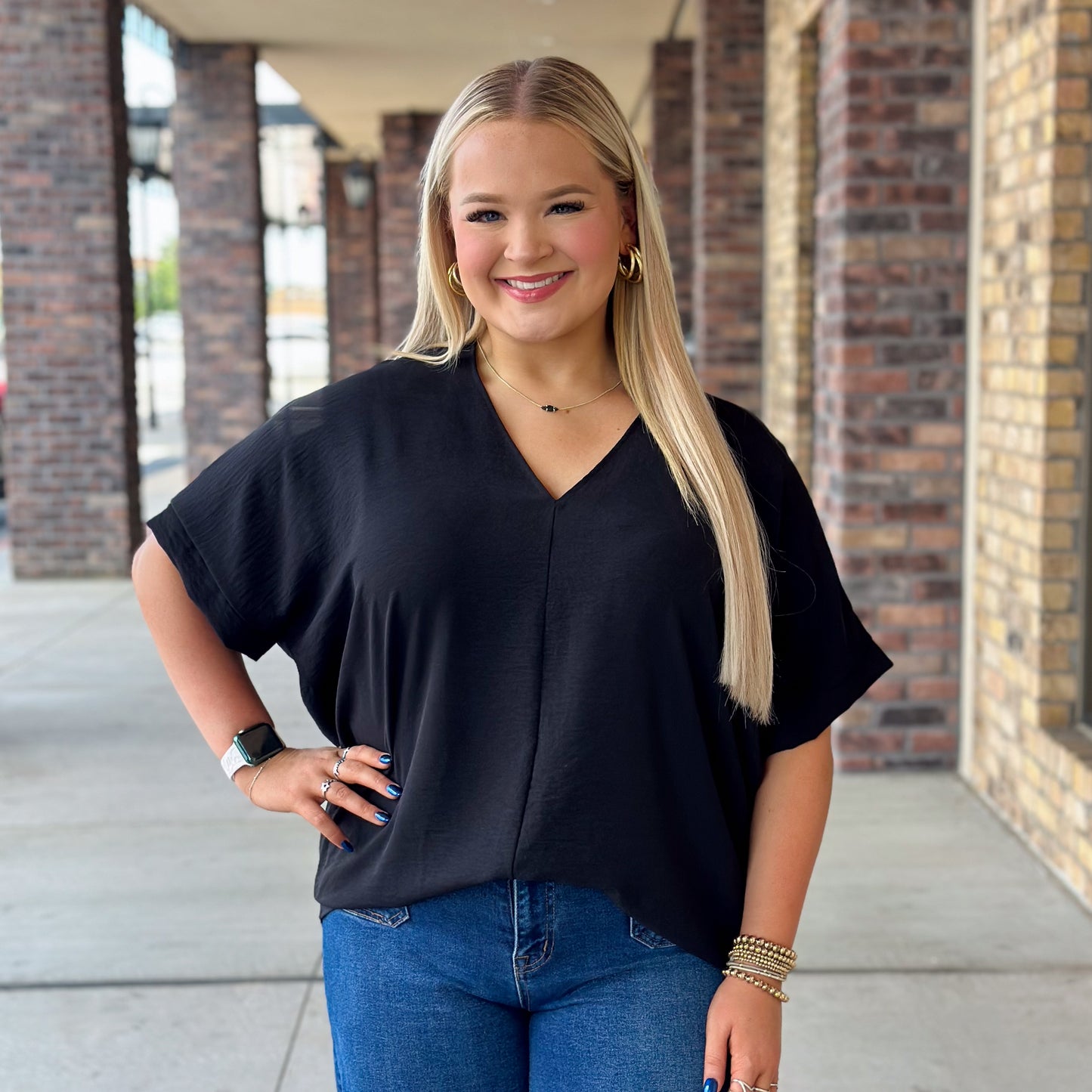 Keep It Basic Short Sleeve Blouse