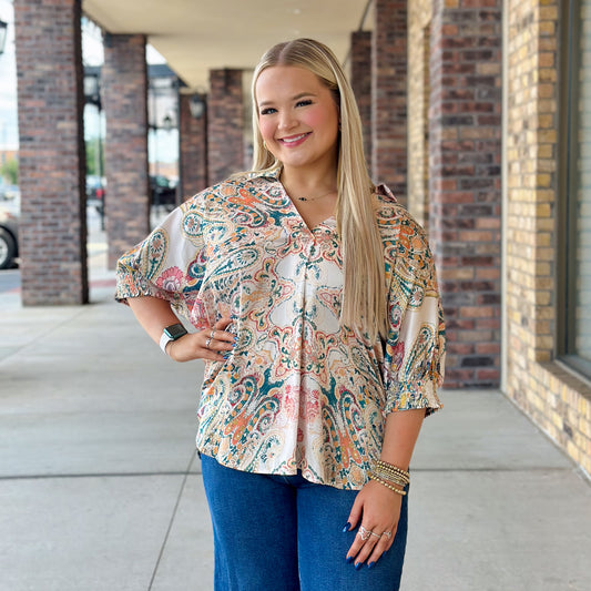 Vibrant Paisley Bliss Blouse