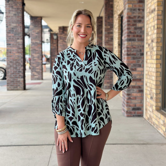 Mint Chocolate Chip Travel Knit Top