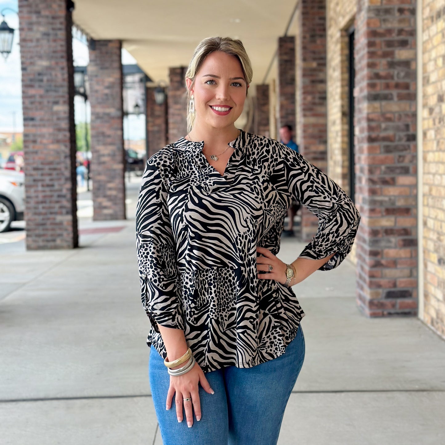 Zebra Theme Dear Scarlett Blouse