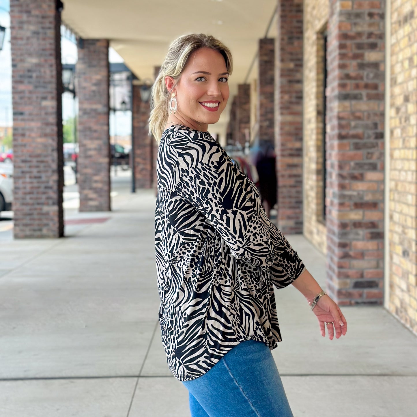 Zebra Theme Dear Scarlett Blouse