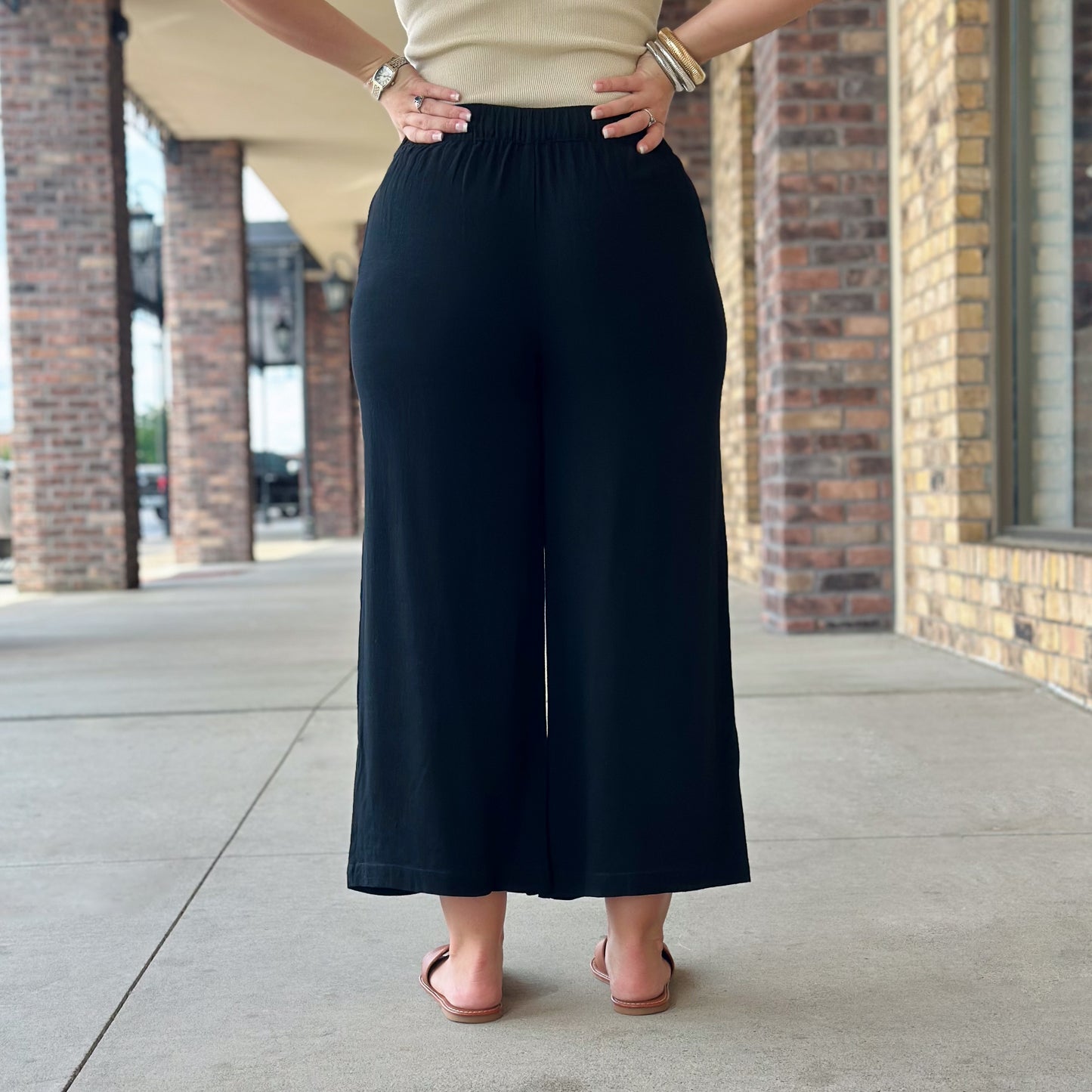 Black and Spruce Linen Pants