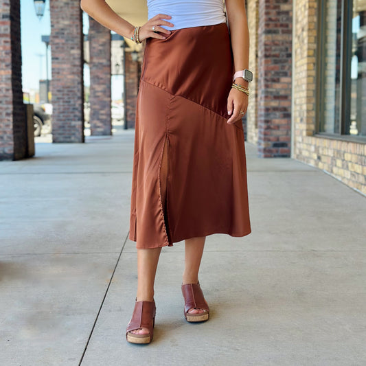 Silk Rust Skirt