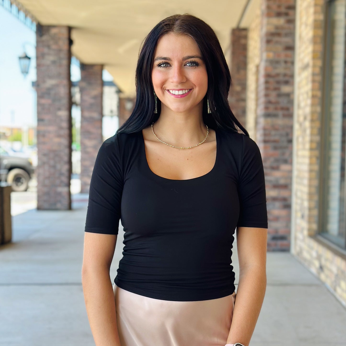 Solid Black and White Short Sleeve