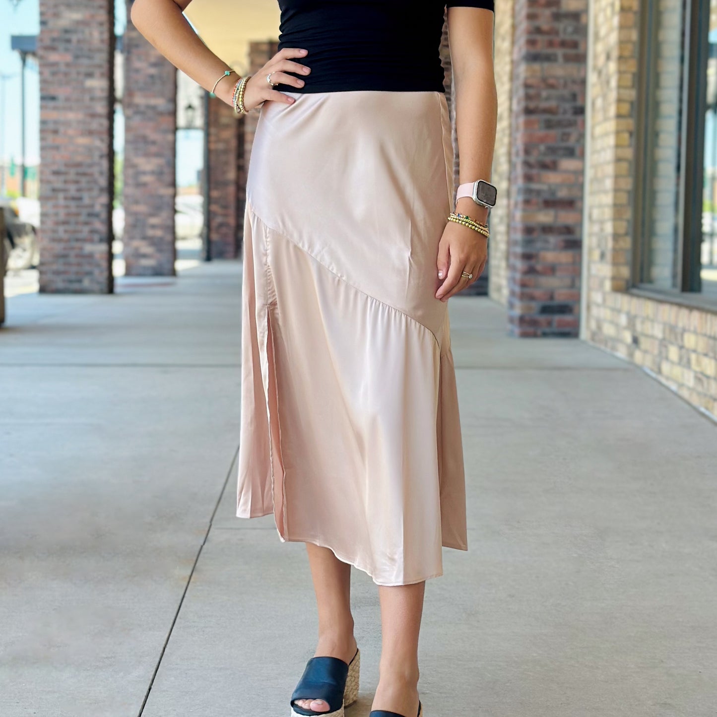 Silk Champagne Skirt