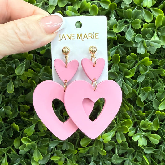 Pink Heart Earring