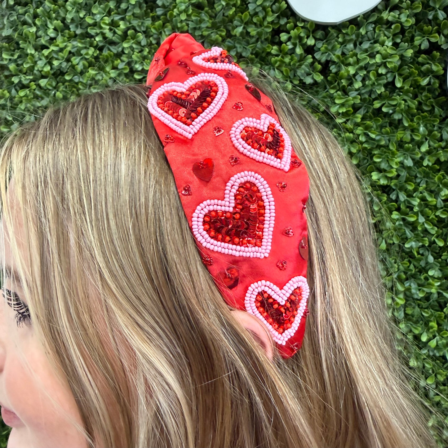 Red Heart Sequin Headband