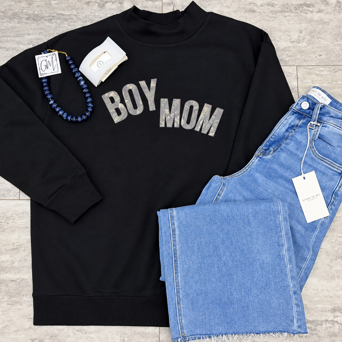 Boy Mom Mock Neck