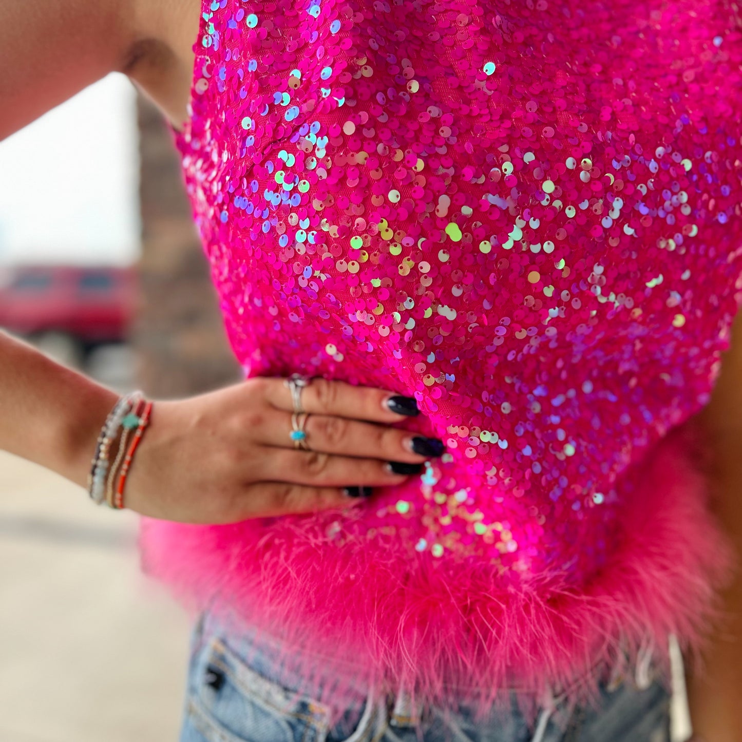Girl Party Feather Top
