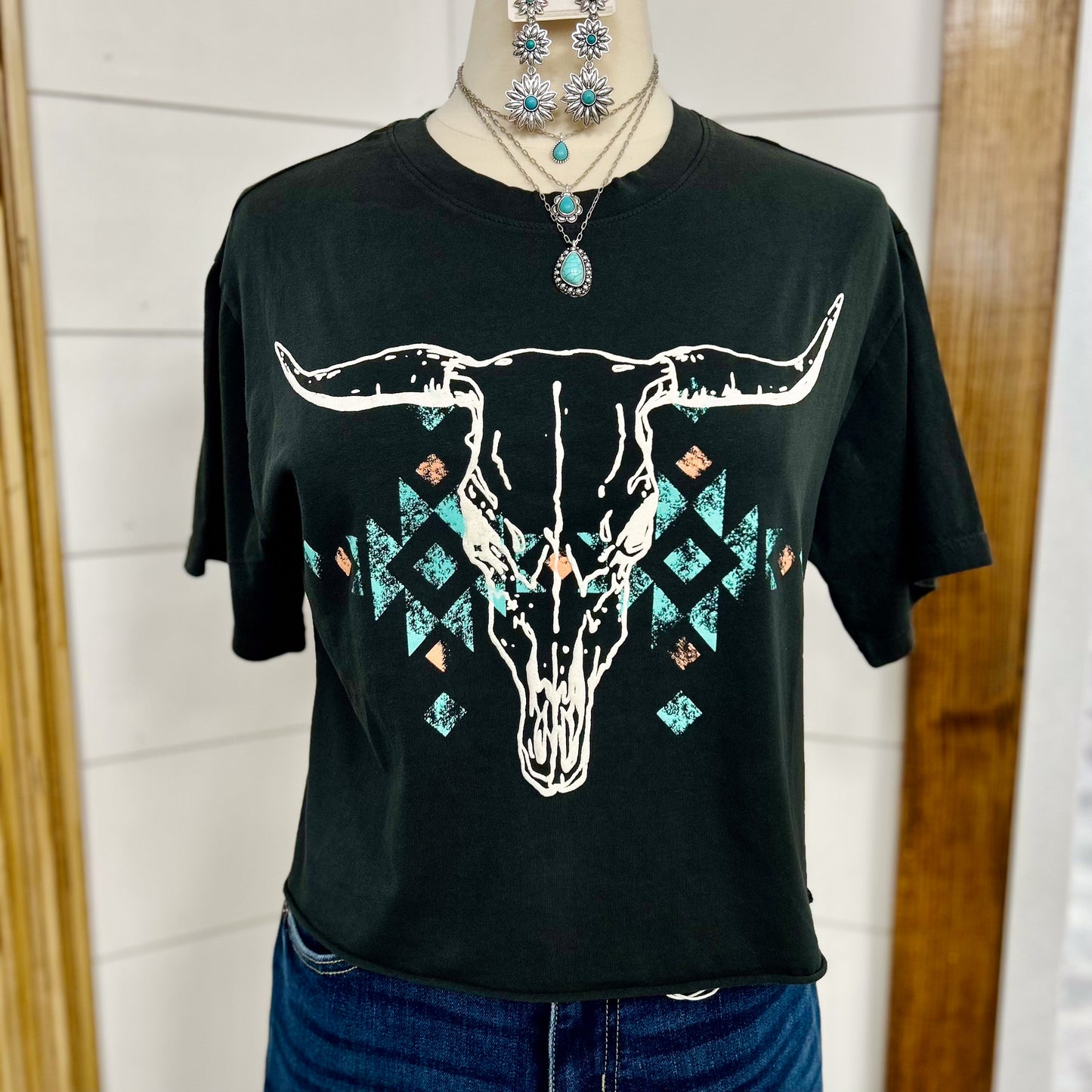 Western Bull Zutter Cropped Graphic Tee