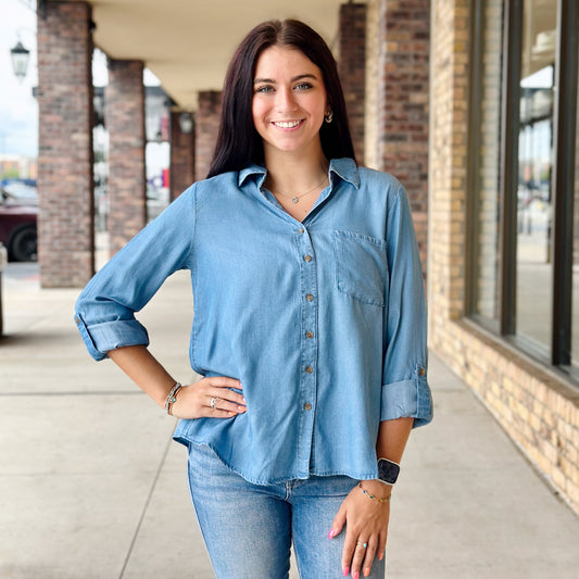 Down To My Roots Denim Top