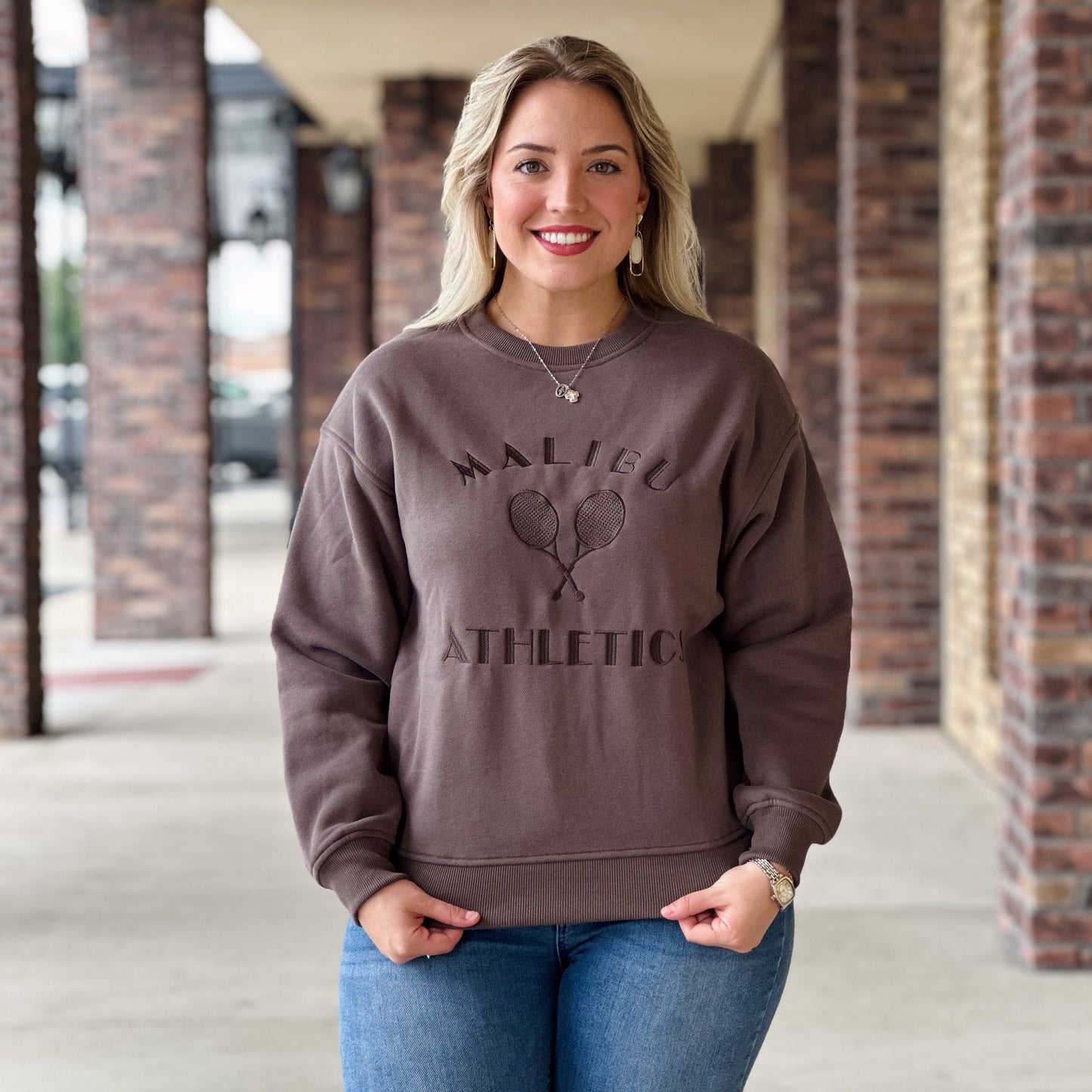 Chocolate Malibu Tennis Club Sweatshirt