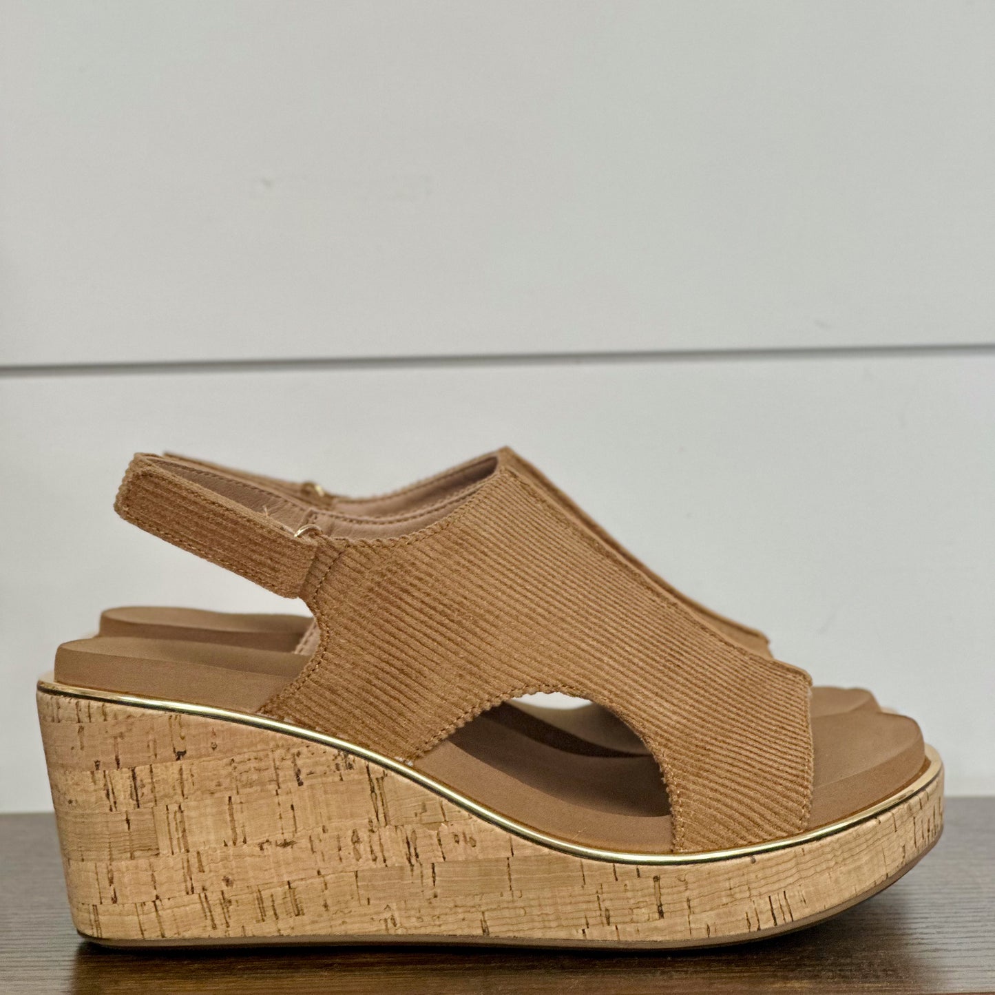 Corkys Carley Wedge-Chestnut Corduroy