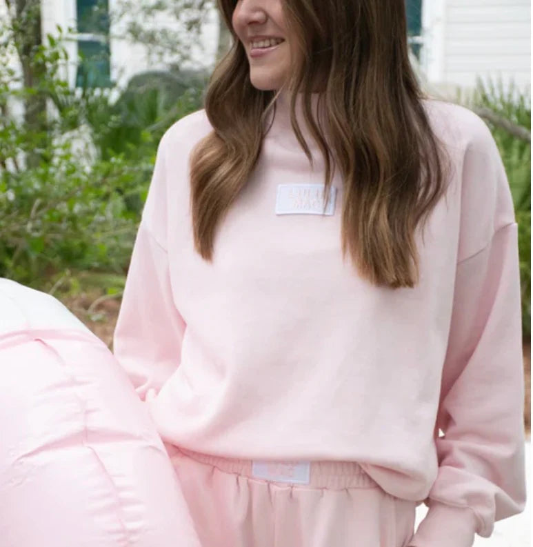 LULU MAC Terry Cloth Mock Neck