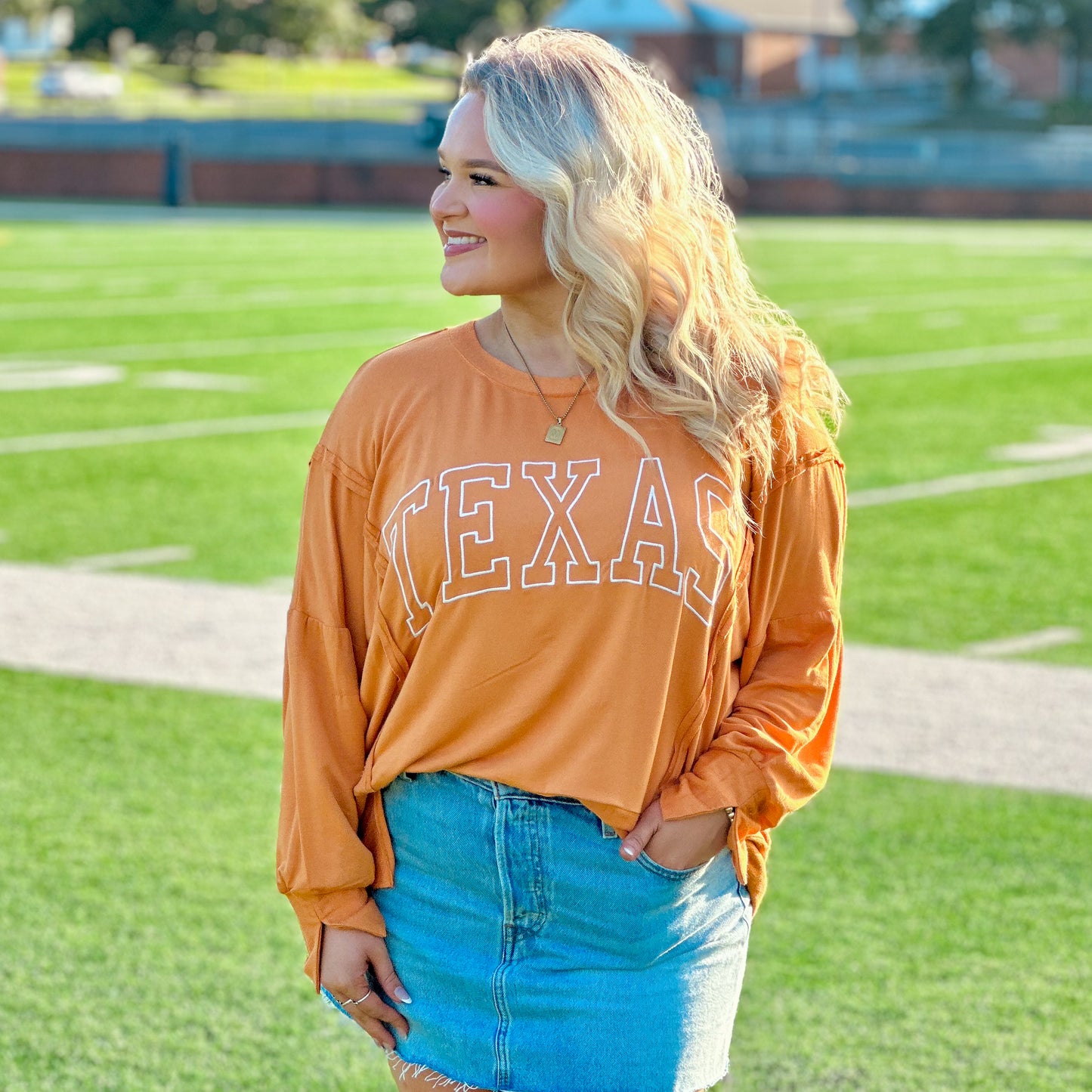 Burnt Orange Texas Long Sleeve