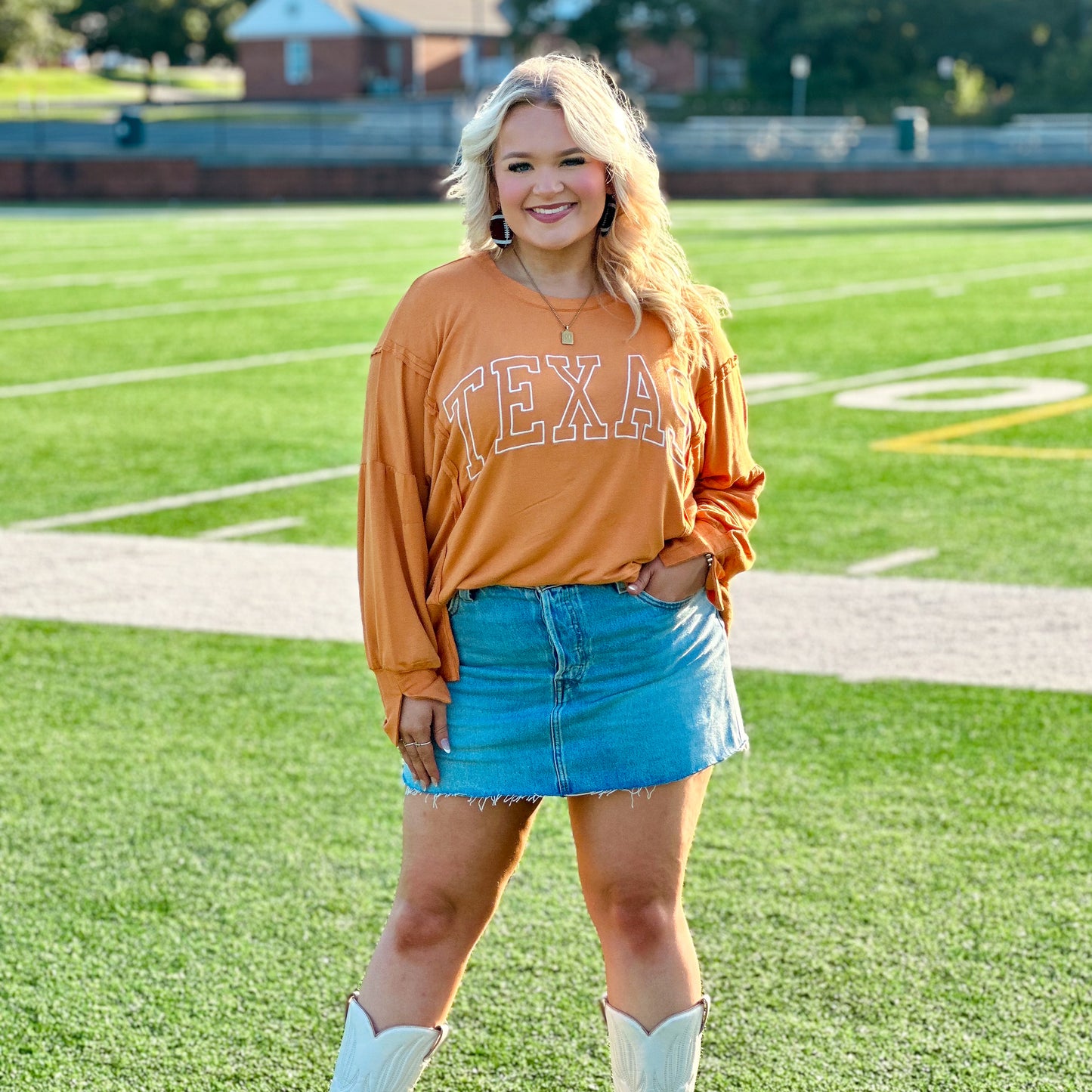 Burnt Orange Texas Long Sleeve