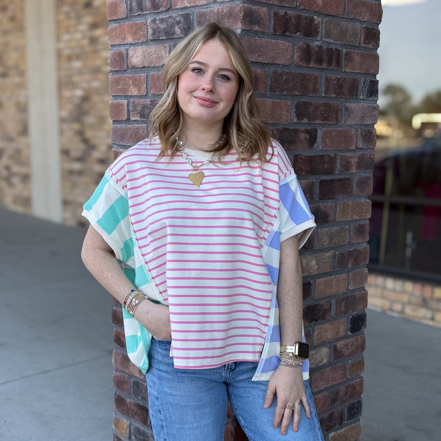 Spring Stripes Oversized Top