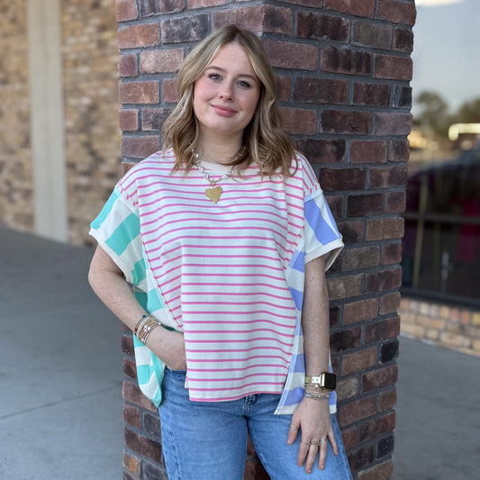 Spring Stripes Oversized Top
