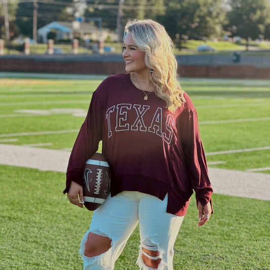 Maroon Texas Long Sleeve