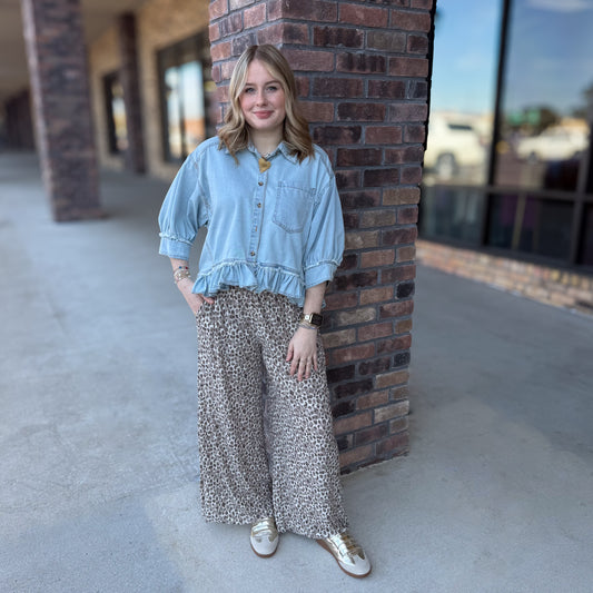 Leopard Print Flowy Pant