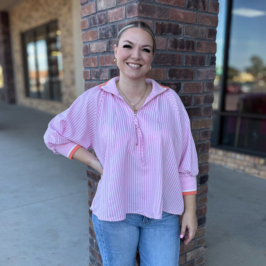 Spring Stripes 3/4 Sleeve Top