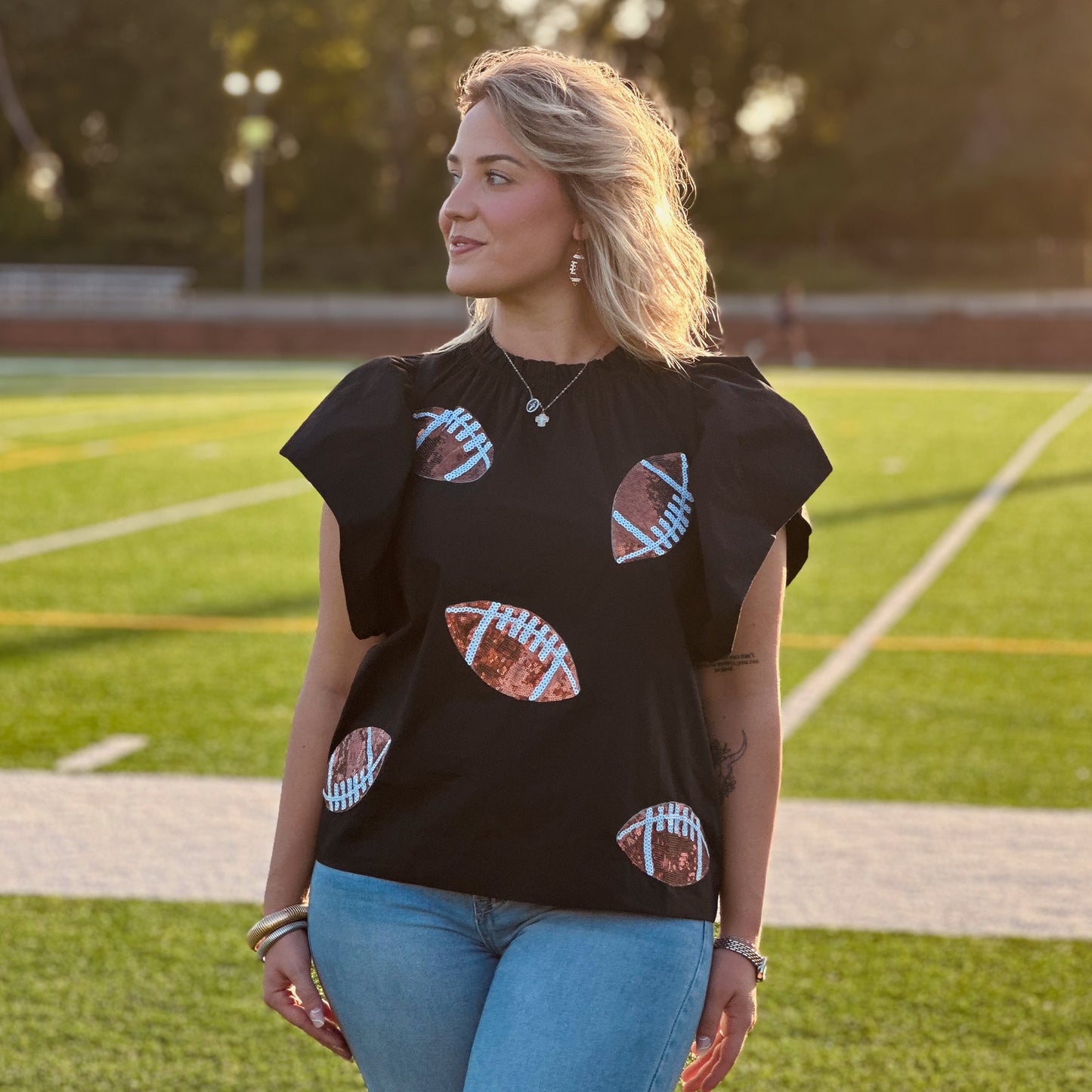 Set Hut Football Blouse Black