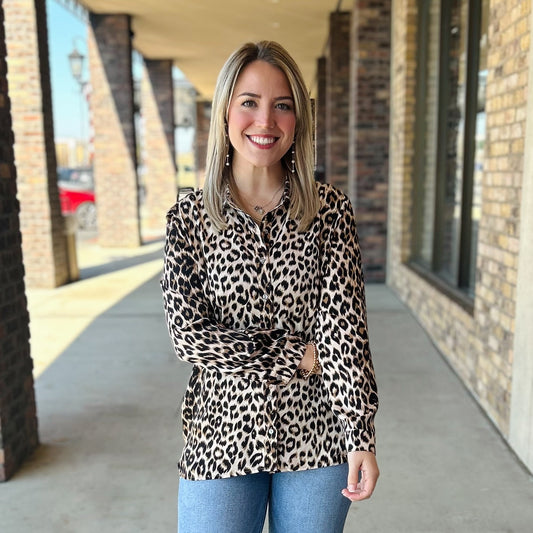 Just A Leopard Girl Blouse