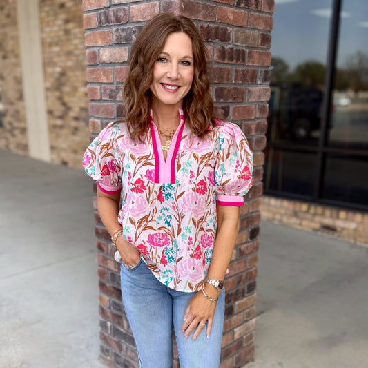 Blooming Pink Floral Top