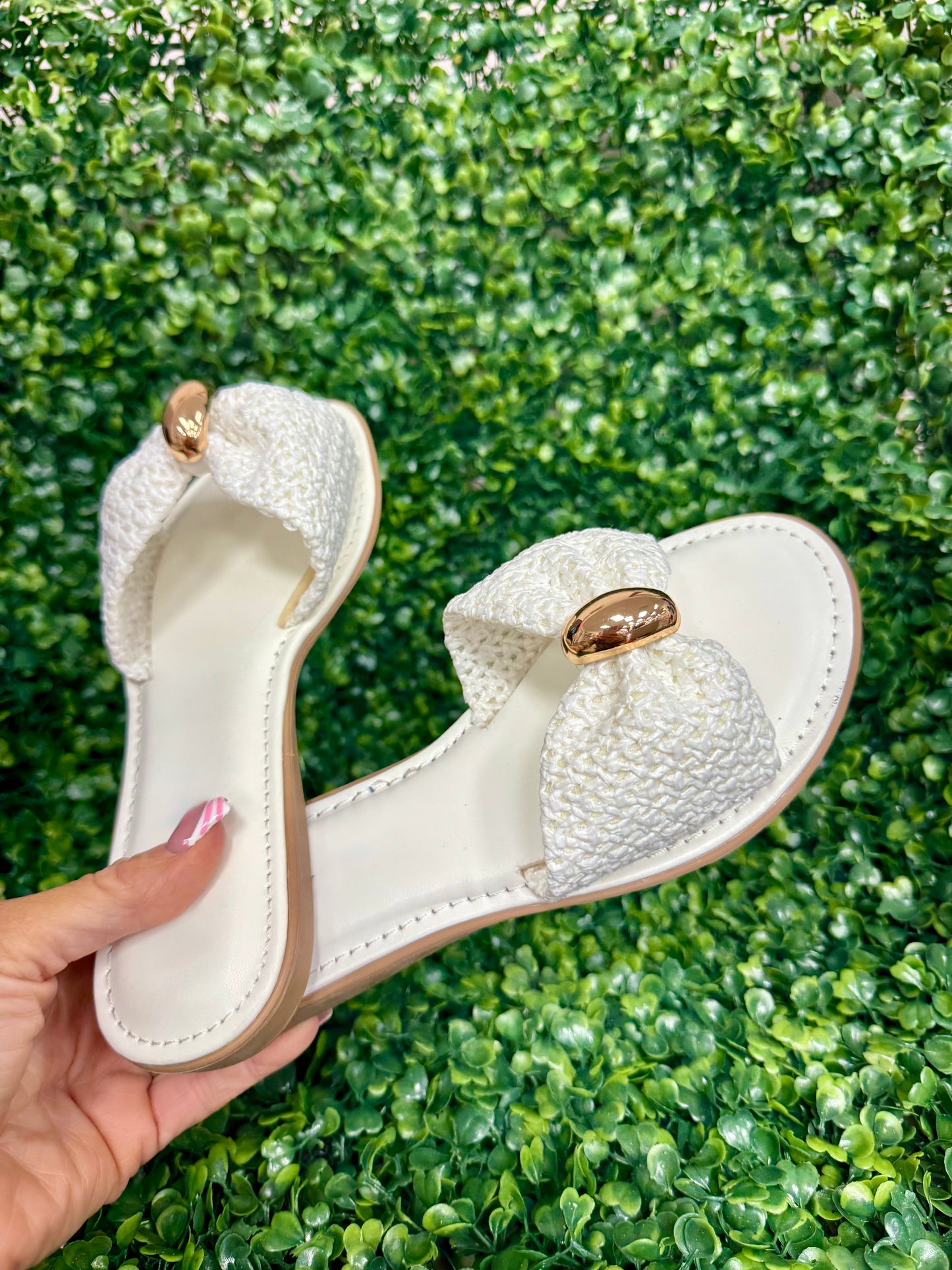 The Harper Knot Sandal: White