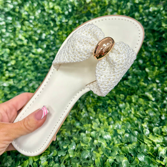 The Harper Knot Sandal: White