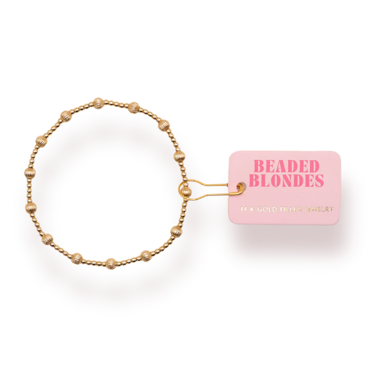 Beaded Blondes: June Fluted Bracelet - Gold