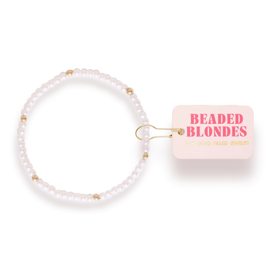 Beaded Blondes Lily Pearl Bracelet: Gold