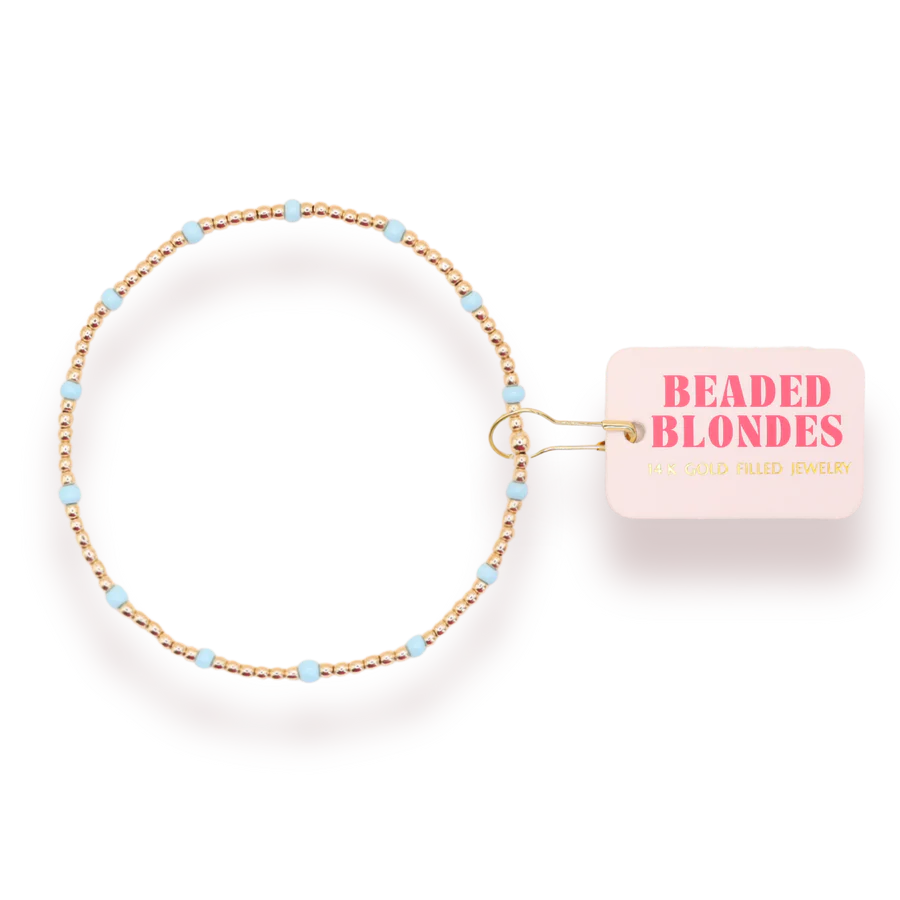 Beaded Blondes: Powder Blue Dainty Bracelet