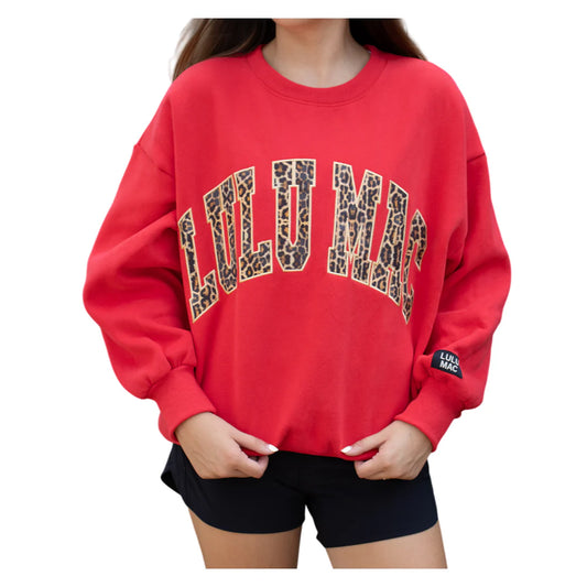 Lulu Mac Leopard Sweatshirt: Red