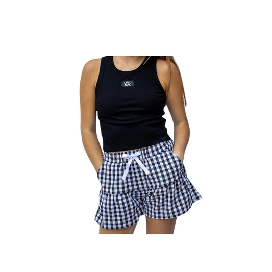 Lulu Mac Gingham Skort: Black