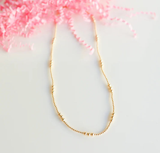 Beaded Blondes ILY Gold Beaded Necklace