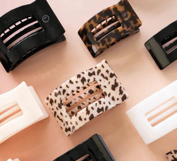 TELETIES Flat Rectangle Hair Clip: Mult Colors