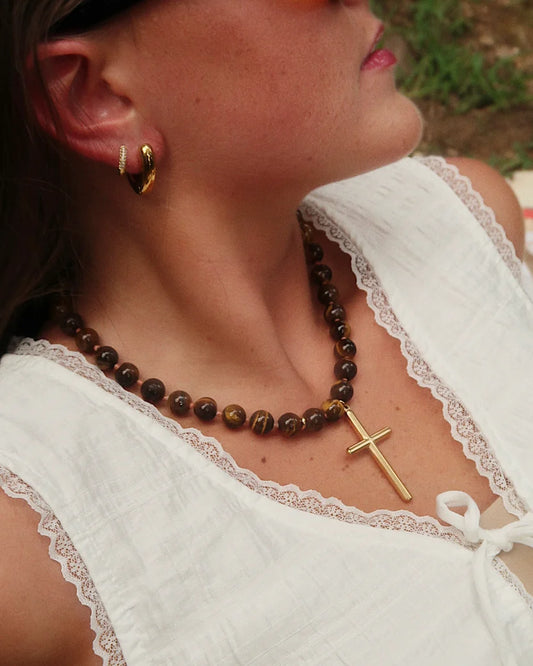 Conley Beaded Cross Necklace
