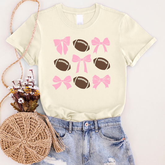 Football Bows Graphic Tee