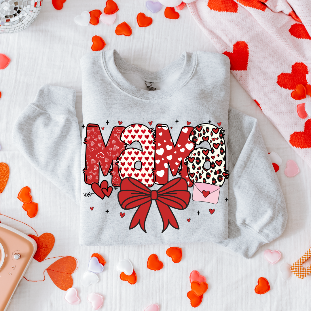 Valentine Mama Bow Sweatshirt