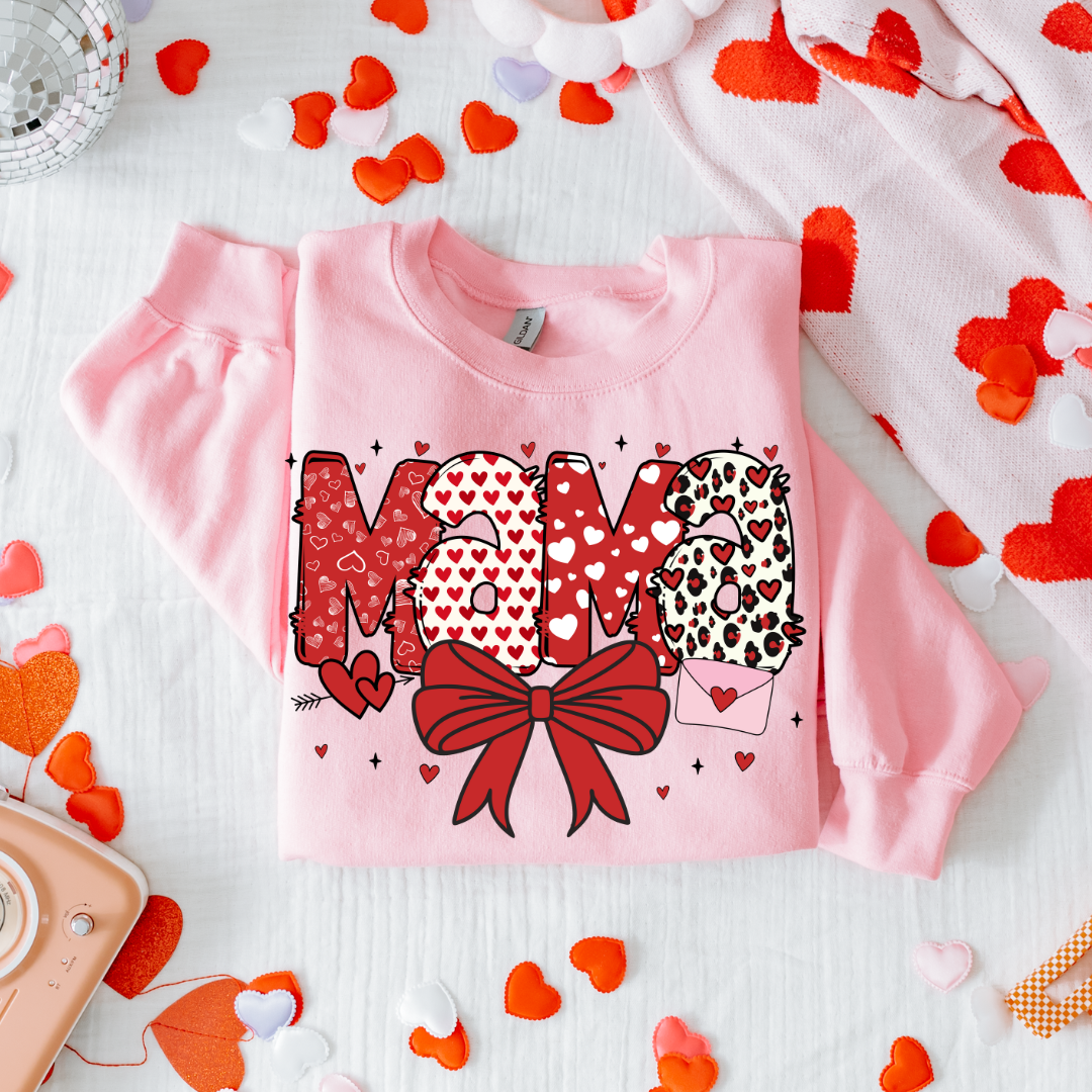 Valentine Mama Bow Sweatshirt