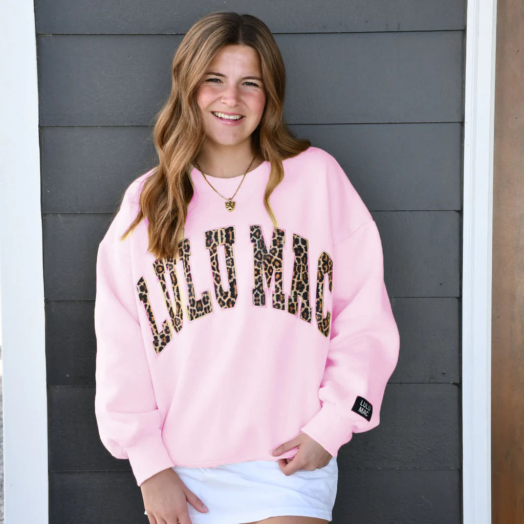 LULU Mac Leopard Sweatshirt-Pink