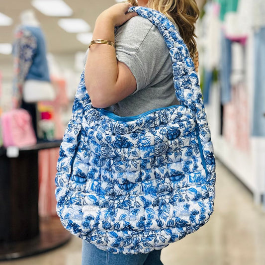 Simply Southern Floral Coast Hobo Puffer Bag