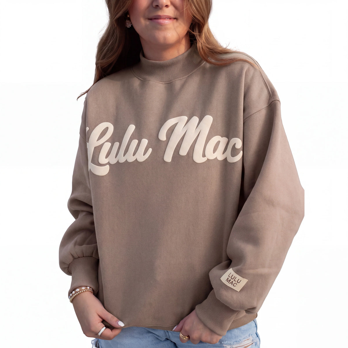 Lulu Mac Script Sweatshirt: Brown