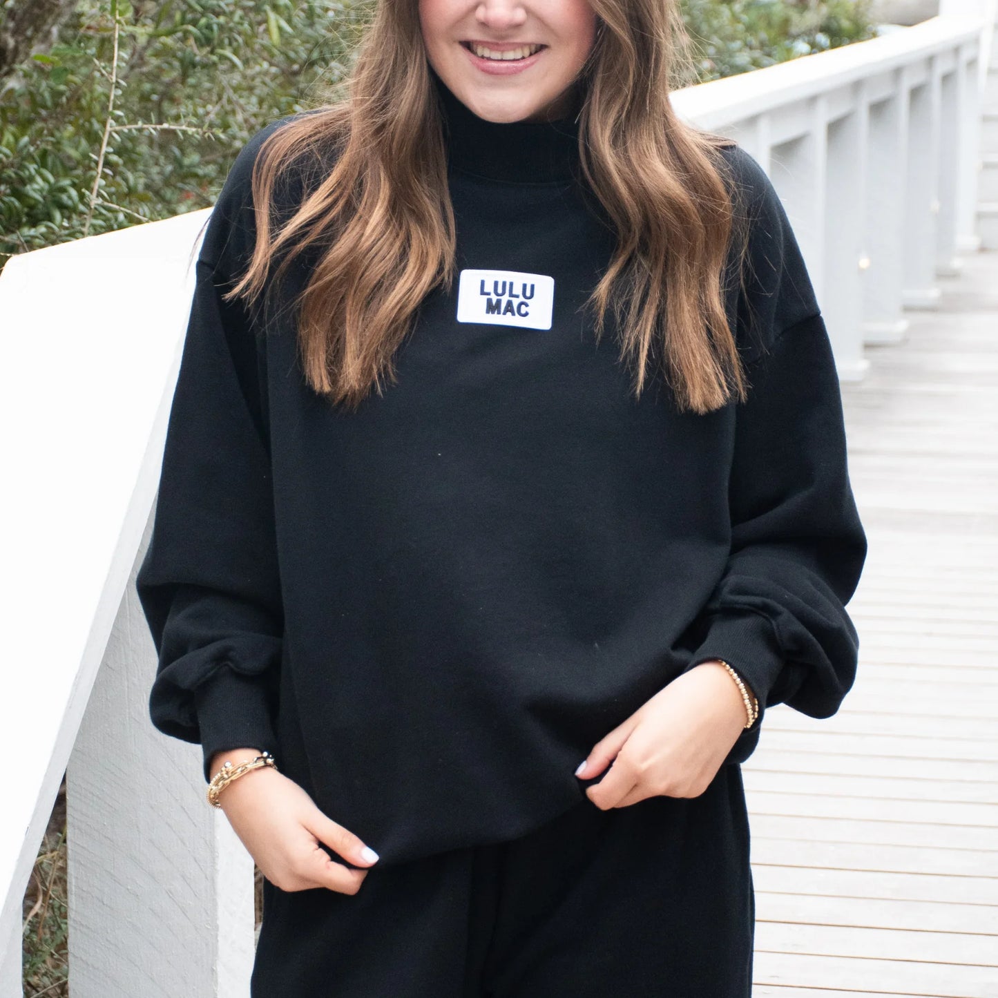 LULU MAC Terry Cloth Mock Neck