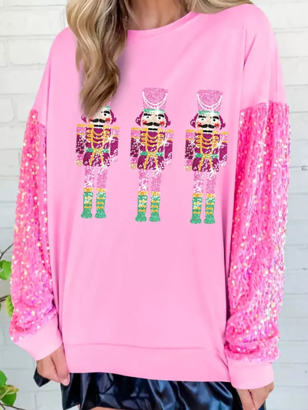 Pink Sequin Nutcracker Top